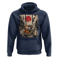 Vintage Japanese Ukiyoe Punch Baby Monkey Hoodie Kawaii Animal Gift