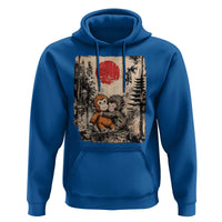 Vintage Japanese Ukiyoe Punch Baby Monkey Hoodie Kawaii Animal Gift