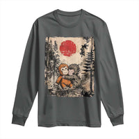 Vintage Japanese Ukiyoe Punch Baby Monkey Long Sleeve Shirt Kawaii Animal Gift