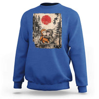 Vintage Japanese Ukiyoe Punch Baby Monkey Sweatshirt Kawaii Animal Gift