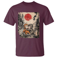 Vintage Japanese Ukiyoe Punch Baby Monkey T Shirt Kawaii Animal Gift
