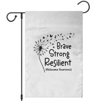 Brave Strong Resilient Garden Flag Melanoma Warrior Dandelion Gift