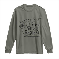 Brave Strong Resilient Long Sleeve Shirt Melanoma Warrior Dandelion Gift