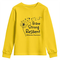 Brave Strong Resilient Youth Sweatshirt Melanoma Warrior Dandelion Gift
