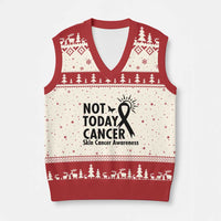 Melanoma Awareness Skin Cancer Warrior V-Neck Knit Sweater Vest Not Today Cancer