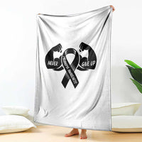 Melanoma Awareness Warrior Throw Blanket Never Give Up