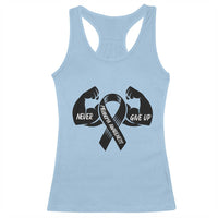 Melanoma Awareness Warrior Racerback Tank Top Never Give Up
