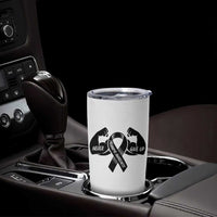 Melanoma Awareness Warrior Tumbler Cup Never Give Up