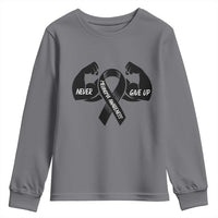 Melanoma Awareness Warrior Youth Sweatshirt Never Give Up