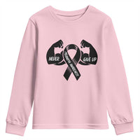 Melanoma Awareness Warrior Youth Sweatshirt Never Give Up