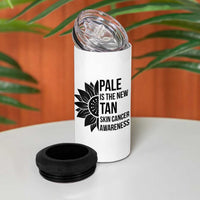 Skin Cancer Survivor Warrior 4 in 1 Can Cooler Tumbler Pale Is The New Tan