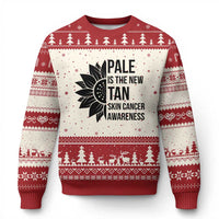 Skin Cancer Survivor Warrior Ugly Christmas Sweater Pale Is The New Tan