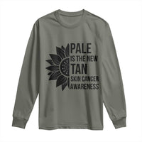 Skin Cancer Survivor Warrior Long Sleeve Shirt Pale Is The New Tan