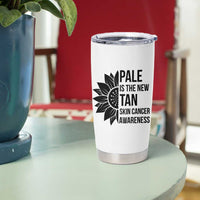 Skin Cancer Survivor Warrior Tumbler Cup Pale Is The New Tan