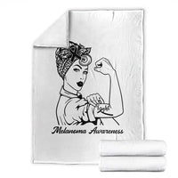 Melanoma Awareness Strong Woman Throw Blanket Feminist Warrior