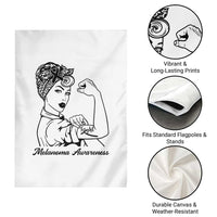 Melanoma Awareness Strong Woman Garden Flag Feminist Warrior