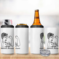 Melanoma Awareness Strong Woman 4 in 1 Can Cooler Tumbler Feminist Warrior