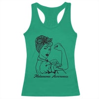 Melanoma Awareness Strong Woman Racerback Tank Top Feminist Warrior
