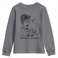 Melanoma Awareness Strong Woman Youth Sweatshirt Feminist Warrior