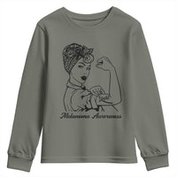 Melanoma Awareness Strong Woman Youth Sweatshirt Feminist Warrior
