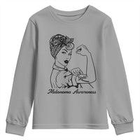 Melanoma Awareness Strong Woman Youth Sweatshirt Feminist Warrior
