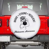 Melanoma Awareness Strong Woman Spare Tire Cover Brave Strong Resilient Warrior
