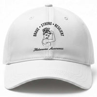 Melanoma Awareness Strong Woman Baseball Cap Brave Strong Resilient Warrior