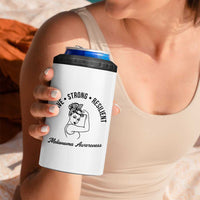 Melanoma Awareness Strong Woman 4 in 1 Can Cooler Tumbler Brave Strong Resilient Warrior