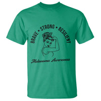Melanoma Awareness Strong Woman T Shirt Brave Strong Resilient Warrior