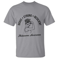 Melanoma Awareness Strong Woman T Shirt Brave Strong Resilient Warrior