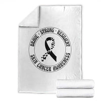 Melanoma Awareness Throw Blanket Brave Strong Resilient Warrior