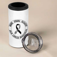Melanoma Awareness 4 in 1 Can Cooler Tumbler Brave Strong Resilient Warrior