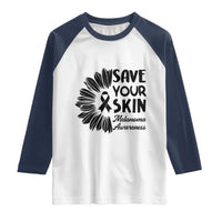 Skin Cancer Fighter Raglan Shirt Save Your Skin
