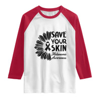 Skin Cancer Fighter Raglan Shirt Save Your Skin