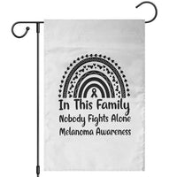 In This Family Nobody Fights Alone Garden Flag Melanoma Warrior Support