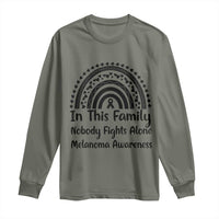 In This Family Nobody Fights Alone Long Sleeve Shirt Melanoma Warrior Support