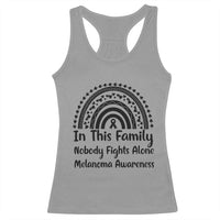 In This Family Nobody Fights Alone Racerback Tank Top Melanoma Warrior Support