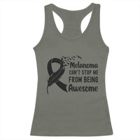 Melanoma Cant Stop Me From Being Awesome Racerback Tank Top Support Squad Gift