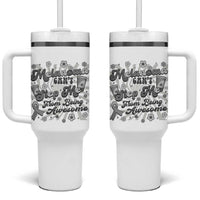 Melanoma Awareness Support Squad Tumbler With Handle Melanoma Can't Stop Me