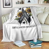 Sunflower Skin Cancer Awareness Throw Blanket Brave Strong Resilient