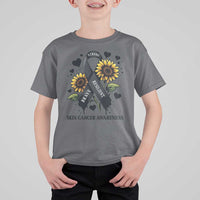Sunflower Skin Cancer Awareness T Shirt For Kid Brave Strong Resilient