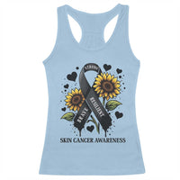 Sunflower Skin Cancer Awareness Racerback Tank Top Brave Strong Resilient