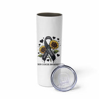 Sunflower Skin Cancer Awareness Skinny Tumbler Brave Strong Resilient