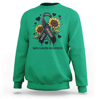 Sunflower Skin Cancer Awareness Sweatshirt Brave Strong Resilient