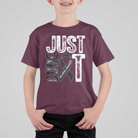 Skin Cancer Warrior Awareness Fighter T Shirt For Kid Just Cure It