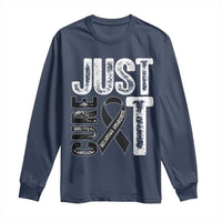 Skin Cancer Warrior Awareness Fighter Long Sleeve Shirt Just Cure It