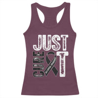 Skin Cancer Warrior Awareness Fighter Racerback Tank Top Just Cure It