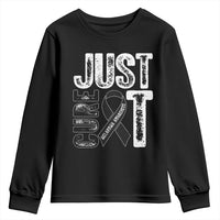 Skin Cancer Warrior Awareness Fighter Youth Sweatshirt Just Cure It