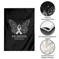 Just Cure It Garden Flag Melanoma Warrior Butterfly Support