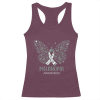 Just Cure It Racerback Tank Top Melanoma Warrior Butterfly Support